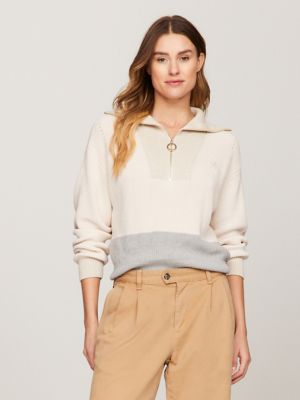 Tommy hilfiger half zip sweater online women's