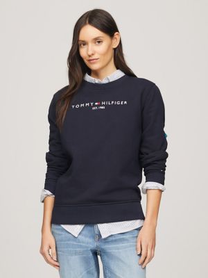 Tommy Hilfiger Women's Elastic Hem Crew Neck Sweatshirt