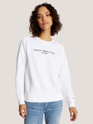 Tommy Hilfiger Icon Crest Women's Quarter Zip Sweatshirt Gray  MW0MW22123-P01