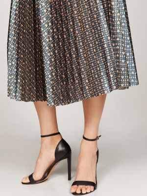 Monogram Metallic Pleated Skirt Tommy Hilfiger