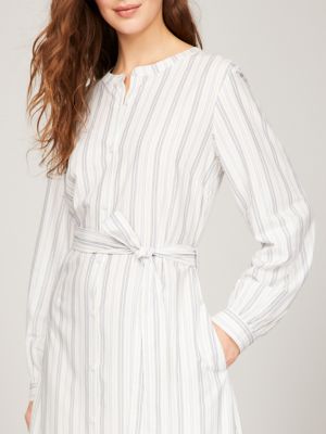 Long-Sleeve Stripe Shirtdress