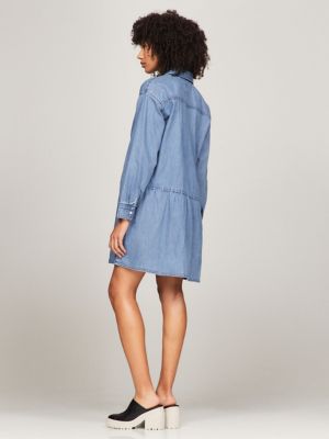 Chambray Shirtdress, Medium Wash