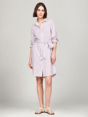 Belted Stripe Shirtdress