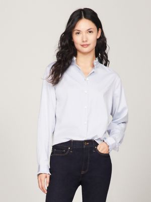  Tommy Hilfiger Girls' Long Sleeve Boxy Fit Button Down