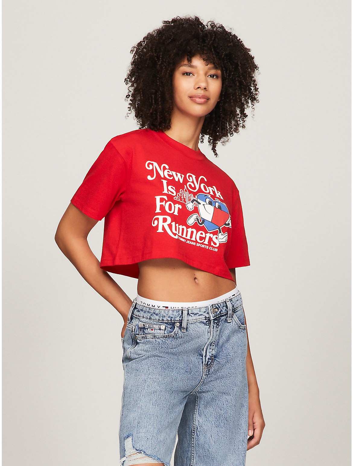 Tommy Hilfiger Women's Oversized Fit TJ Runner Graphic T-Shirt