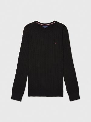 Tommy hilfiger black sweater women's sales