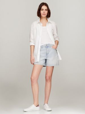 Straight Fit High-Waist 5" Denim Short, Light Wash