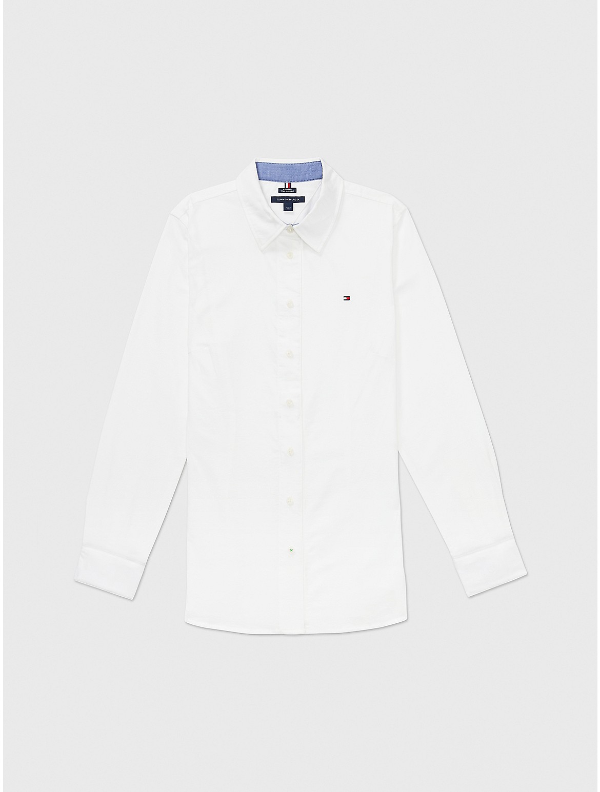 Shop Tommy Hilfiger Stretch Cotton Shirt In Optic White Th