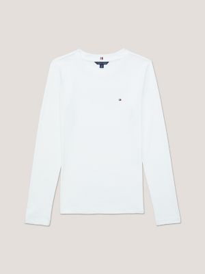Solid Hilfiger T-Shirt Long-Sleeve USA Slim Tommy Fit |