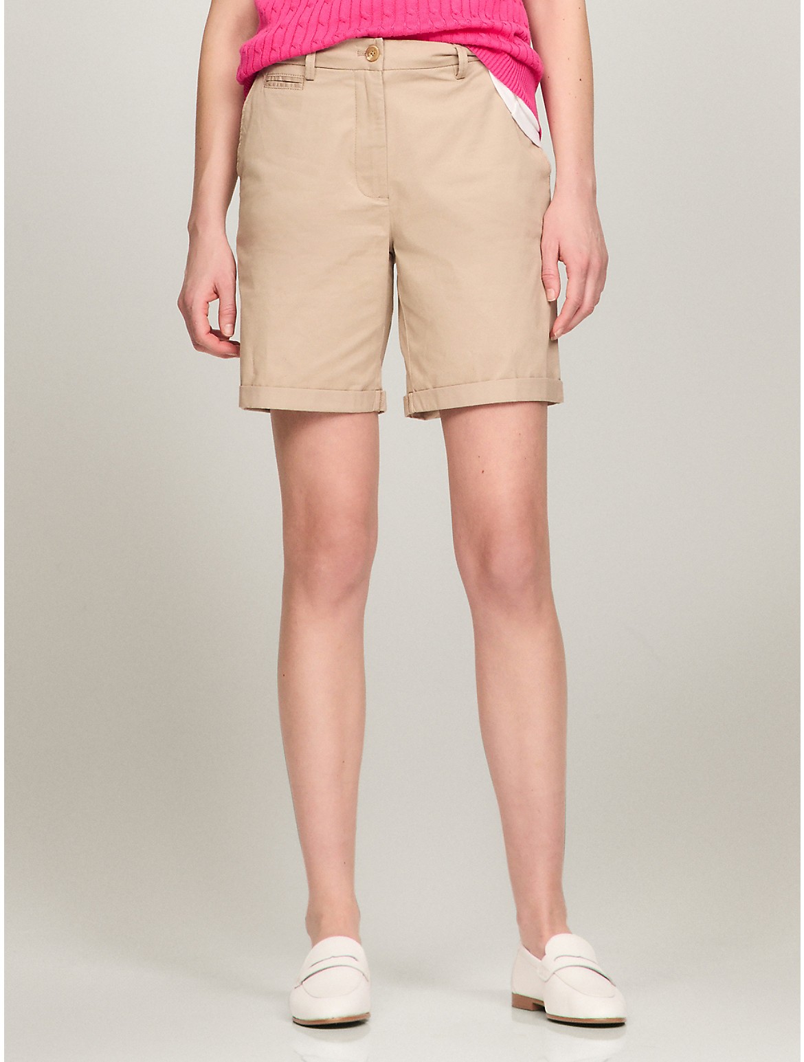 Tommy Hilfiger Women's Solid Stretch Cotton 7 Chino Short