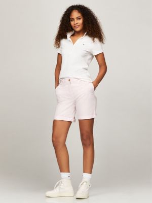 Solid Stretch Cotton 7" Chino Short, Light Pink