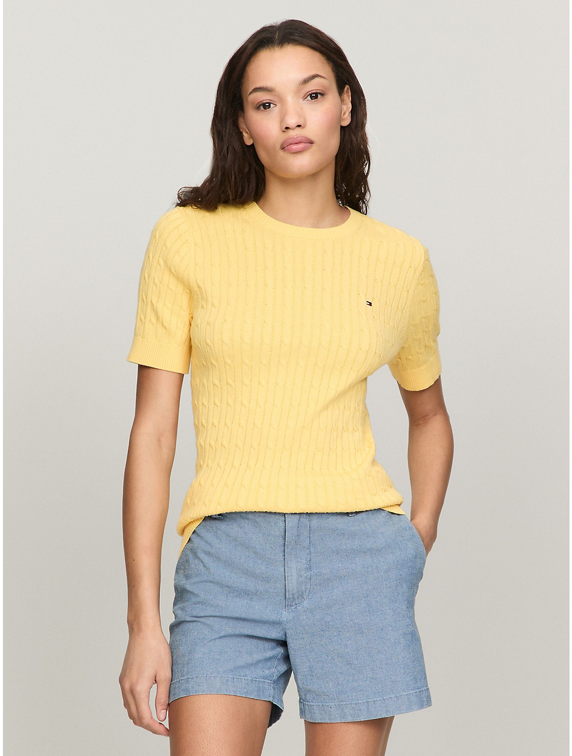 Shop Tommy Hilfiger Short In Daisy Yellow