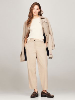 Short-Sleeve Cable Knit Sweater, Beige Heather