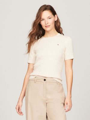 Tommy Hilfiger Women's 1/2-Zip Solid Cropped Sweatshirt - Macy's