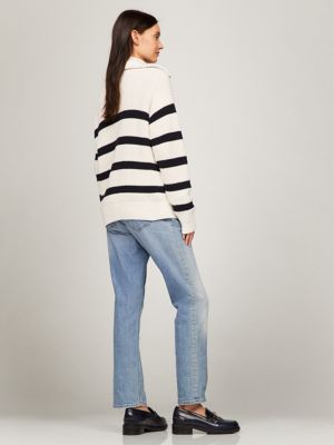 Stripe Half-Zip Sweater | Tommy Hilfiger USA Stripe Half-Zip Sweater | Tommy Hilfiger USA