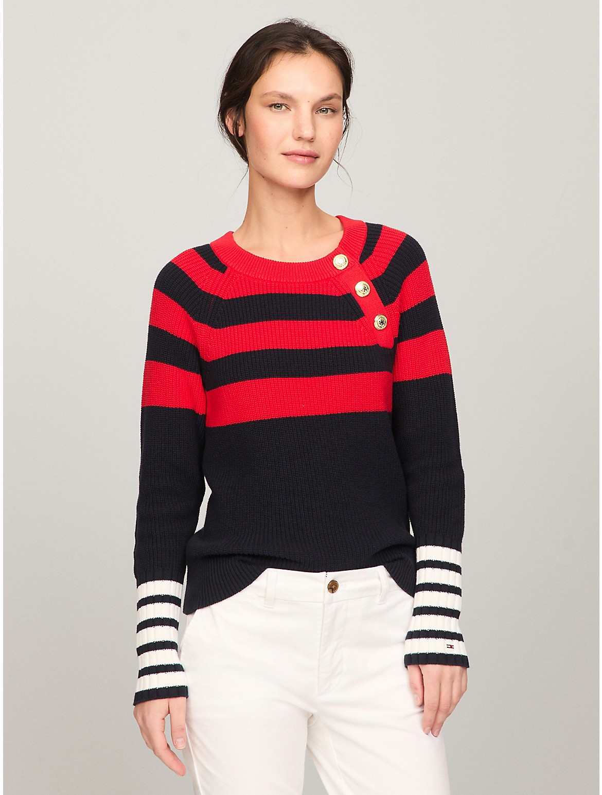 Tommy Hilfiger Women's Stripe Raglan Sweater