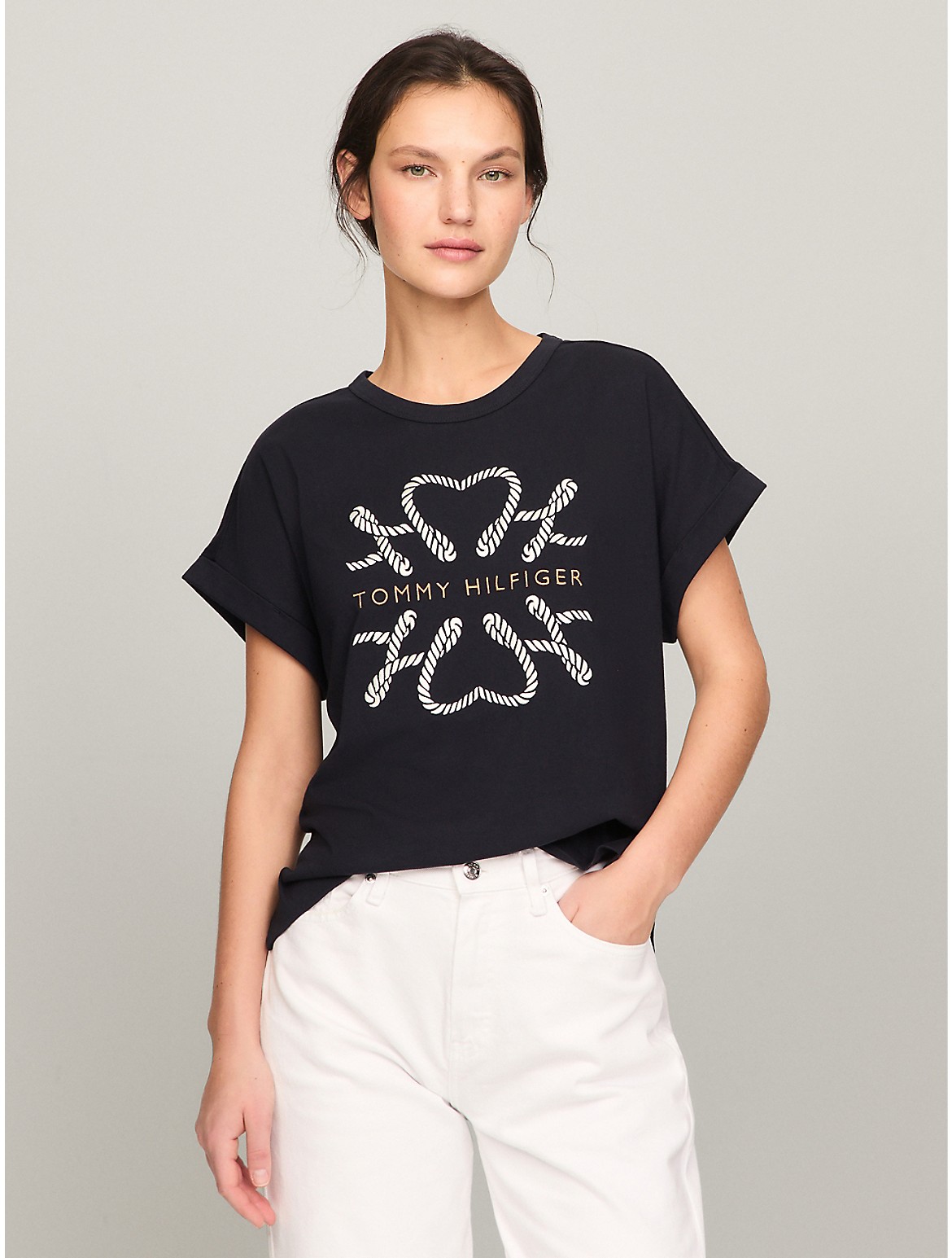 Tommy Hilfiger Women's Hilfiger Rope Logo T-Shirt