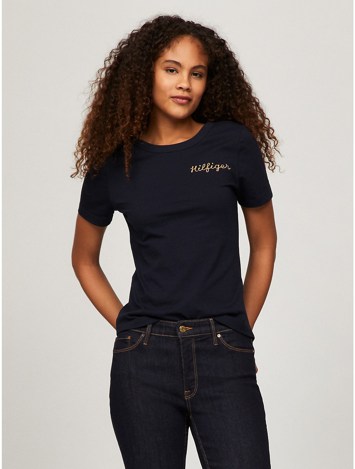 Tommy Hilfiger Women's Slim Fit Embroidered Rope T-Shirt