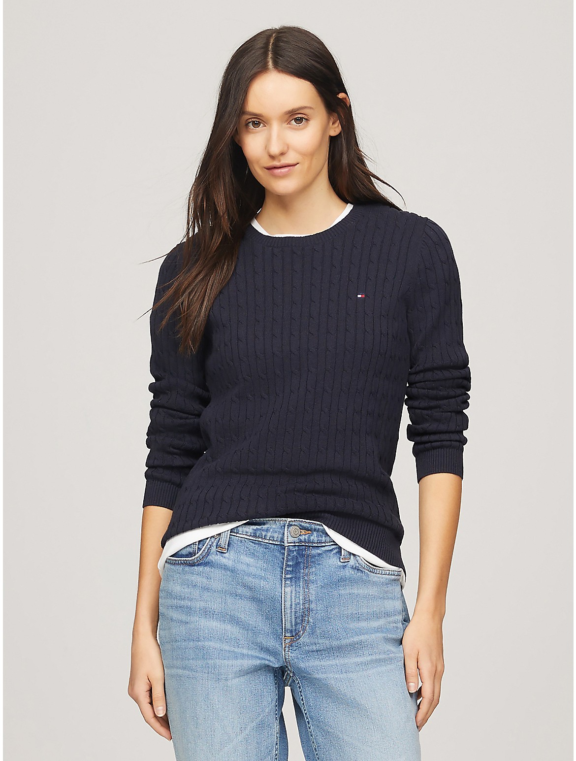 Tommy Hilfiger Women's Long-Sleeve Cable Sweater