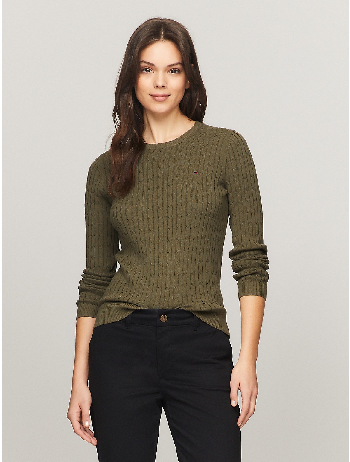 Tommy Hilfiger Women's Long-Sleeve Cable Sweater