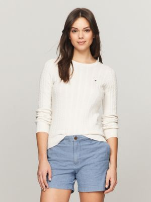 Tommy hilfiger womens cable knit clearance sweater