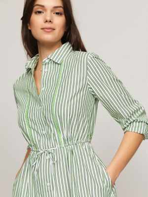 Long-Sleeve Stripe Shirtdress