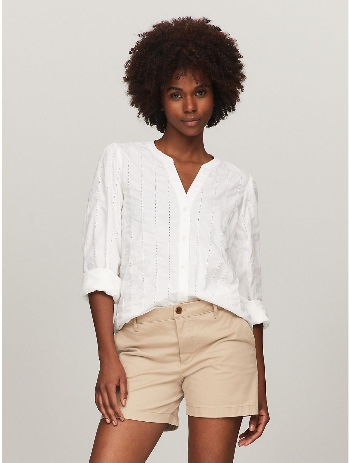 Shop Tommy Hilfiger Ladder Lace Shirt In Optic White Th
