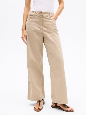 1985 Brushed Cotton Wide-Leg Pant, Beige