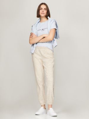Embroidered Tommy Logo Sweatpant, Beige Heather