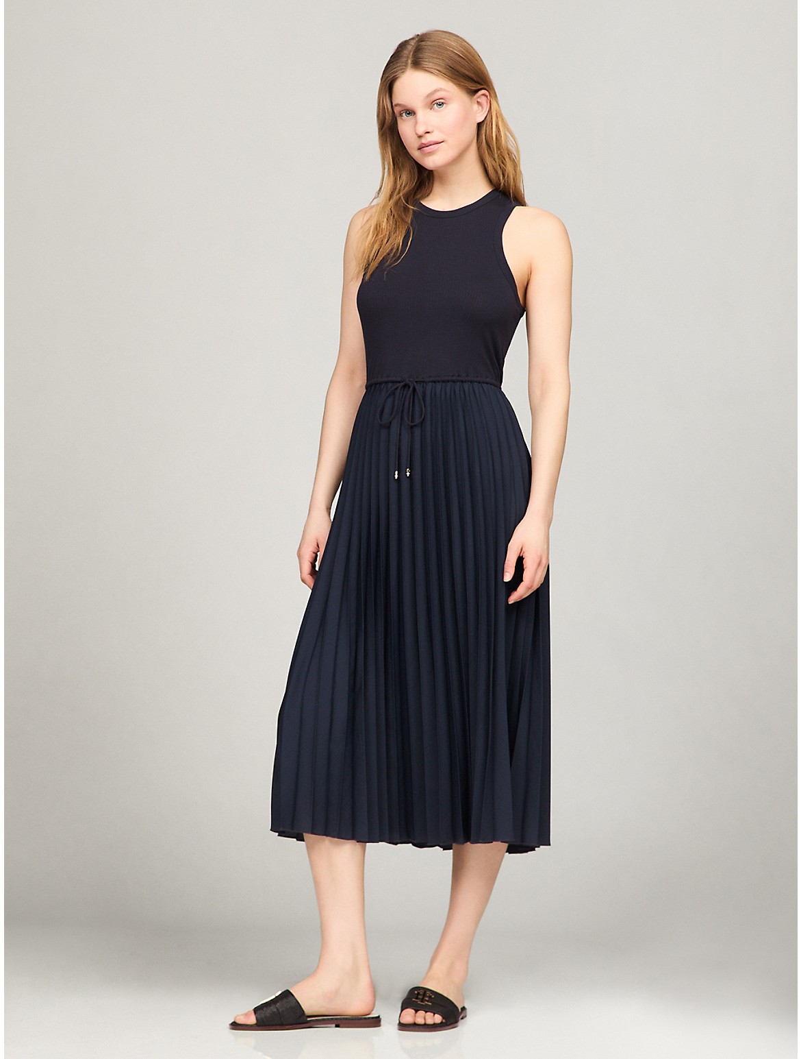Tommy Hilfiger Women's Sleeveless Pleated Midi Dress