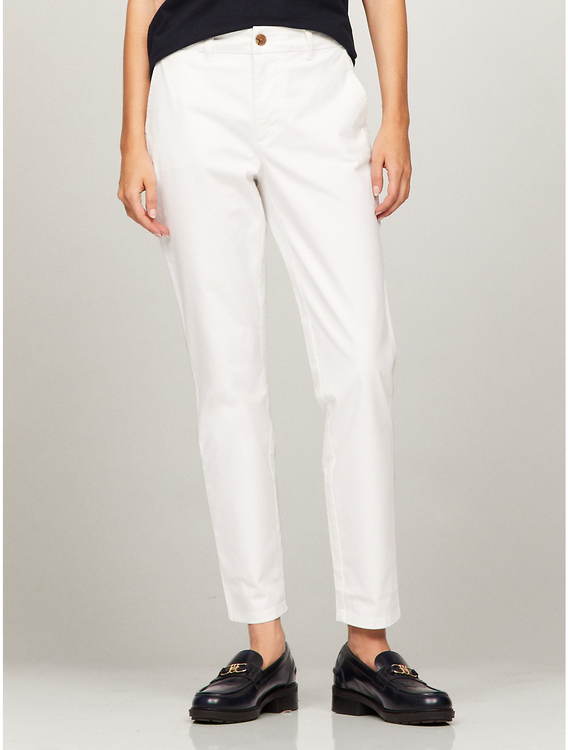 Shop Tommy Hilfiger Slim Fit Essential Solid Chino In Optic White