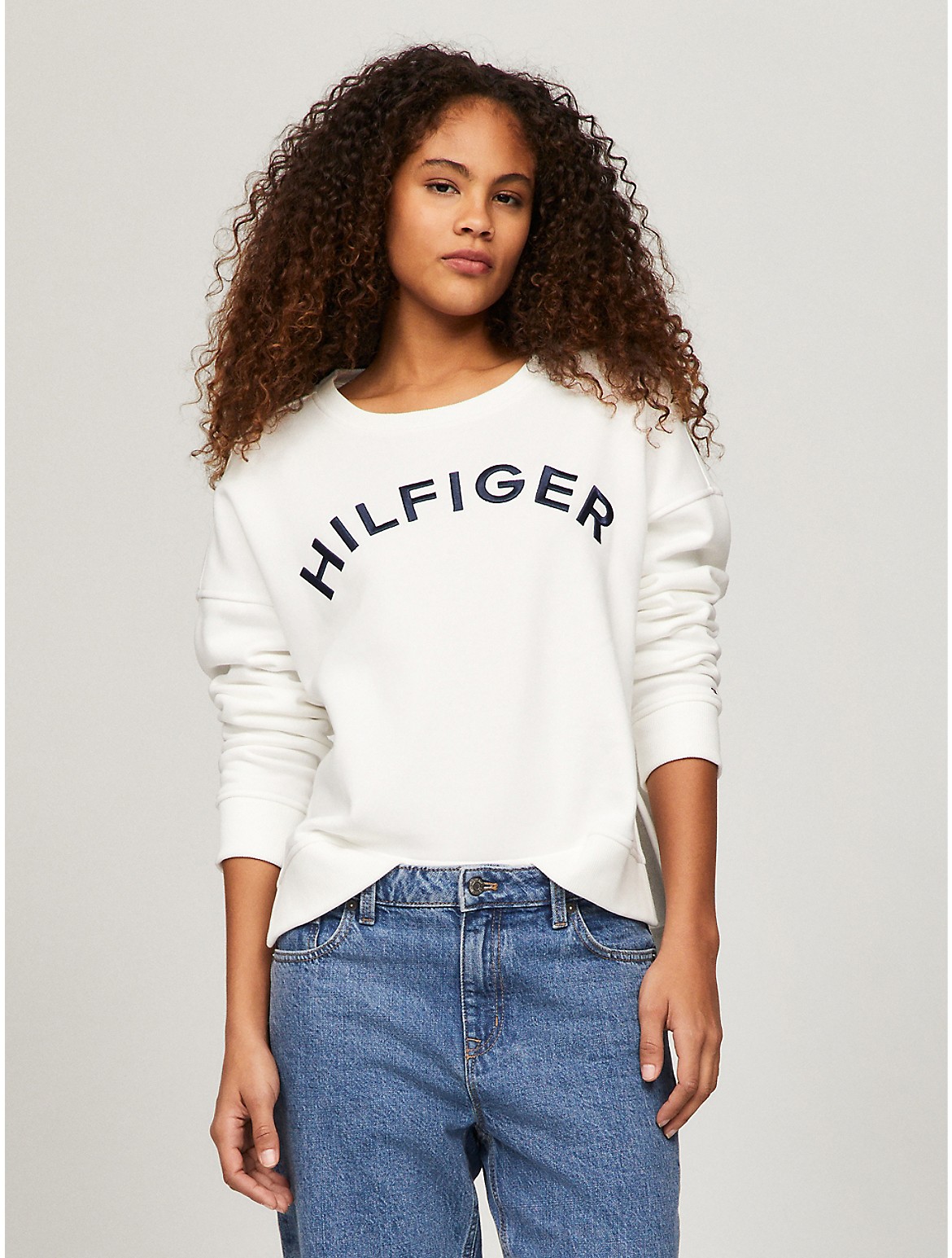 Tommy Hilfiger Women's Embroidered Hilfiger Logo Sweatshirt