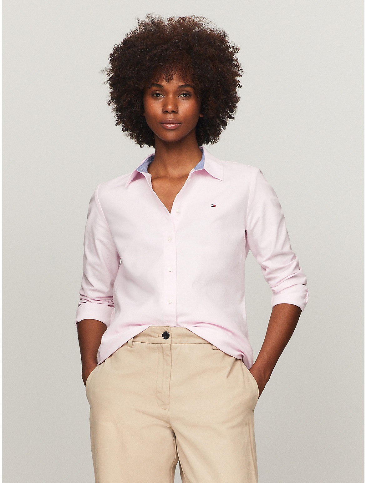 Tommy Hilfiger Women's Regular Fit Solid Stretch Oxford Shirt