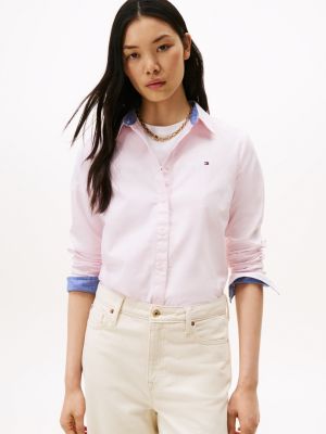 Regular Fit Solid Stretch Oxford Shirt, Cradle Pink