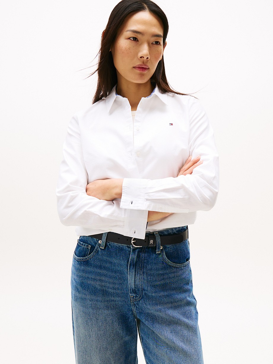 Regular Fit Solid Stretch Oxford Shirt