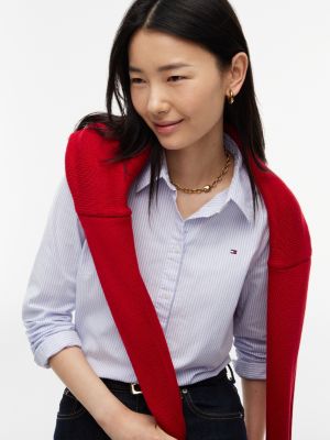 Regular Fit Striped Stretch Oxford Shirt | Tommy Hilfiger USA