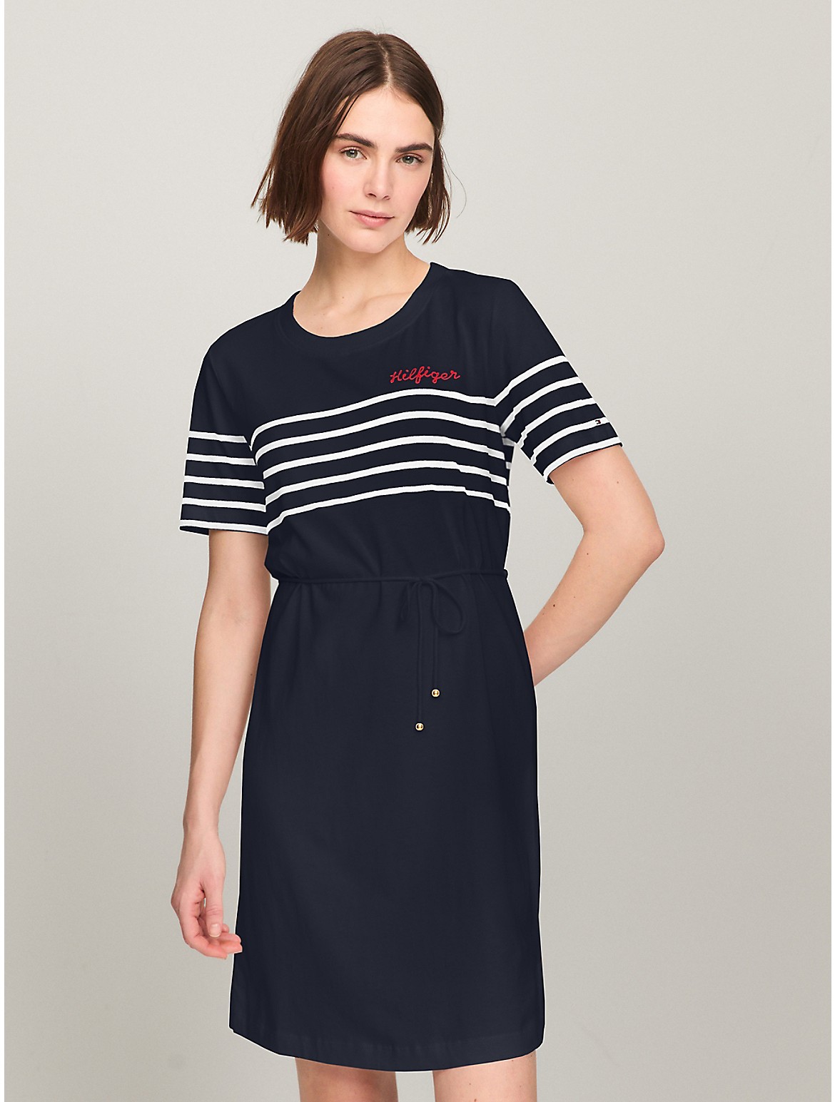 Tommy Hilfiger Women's Hilfiger Stripe Logo T-Shirt Dress