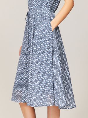 Monogram Chiffon Midi Dress, Milky Way Multi