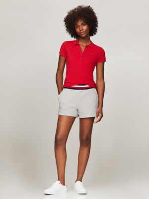 Slim Fit Stretch Cotton Polo, Primary Red