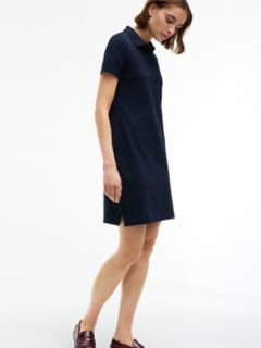Classic Fit Stretch Cotton Polo Dress — Navy 3