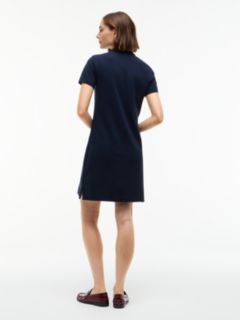 Classic Fit Stretch Cotton Polo Dress — Navy 4