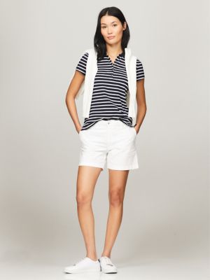 Slim Fit Stripe Stretch Cotton Polo, Navy Multi Stripe