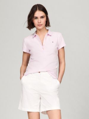 Slim Fit Stretch Cotton Polo, Flowery Petal