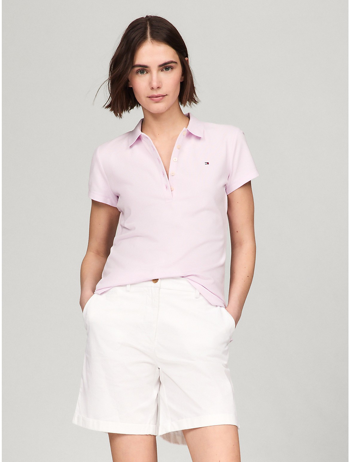 Shop Tommy Hilfiger Slim Fit Stretch Cotton Polo In Flowery Petal