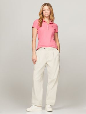 Slim Fit Stretch Cotton Polo, Glamour Pink