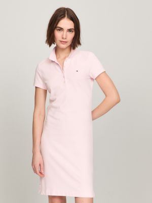 Stretch-Cotton Regular Fit Polo Dress, Cradle Pink
