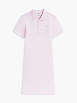 Tommy Hilfiger Women's Classic Fit Stretch Cotton Polo Dress - Pink