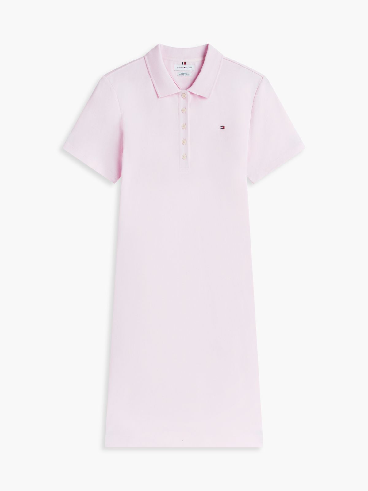 Classic Fit Stretch Cotton Polo Dress — Cradle Pink