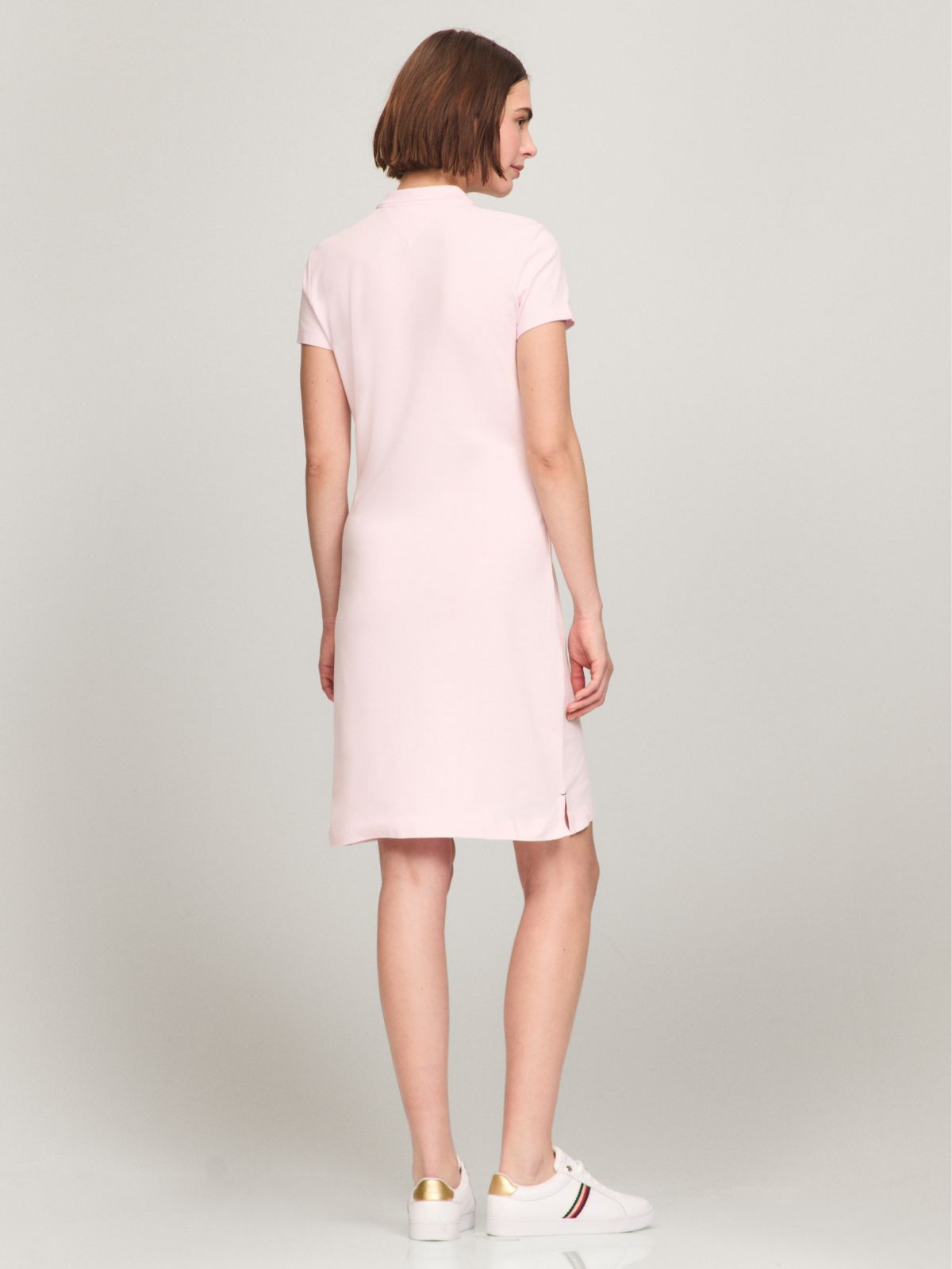 Classic Fit Stretch Cotton Polo Dress — Cradle Pink