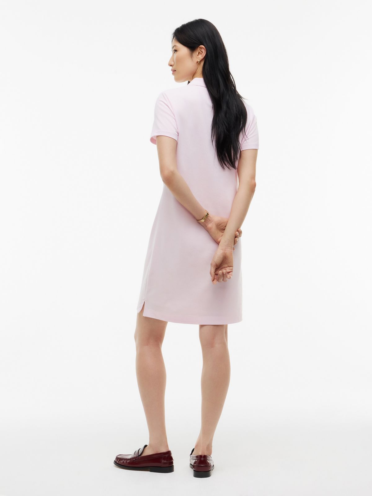 Classic Fit Stretch Cotton Polo Dress — Cradle Pink